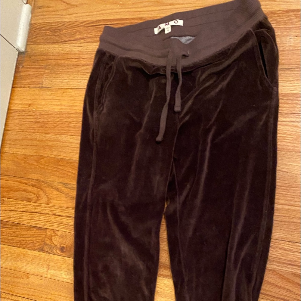 AMO brown velour sweatpants size xs